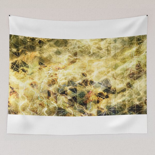 Item preview, Yellow Geometric Pattern with Warped Electric Thunderbolts designed and sold by IncrediVFX.