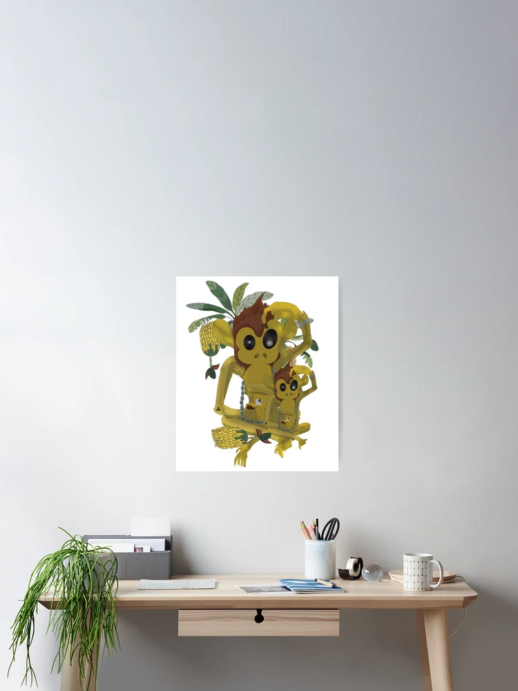 Aperçu 2 sur 3. Poster avec l'œuvre Singe créée et vendue par Rococodesigns.