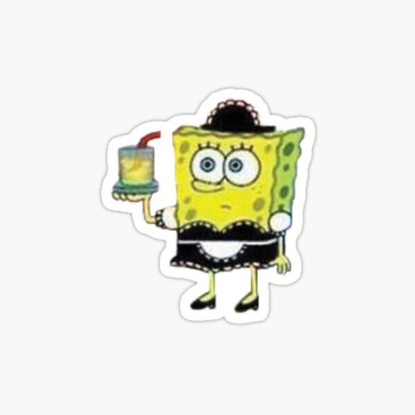 "Spongebob in maid uniform" Sticker for Sale by anna081 Redbubble