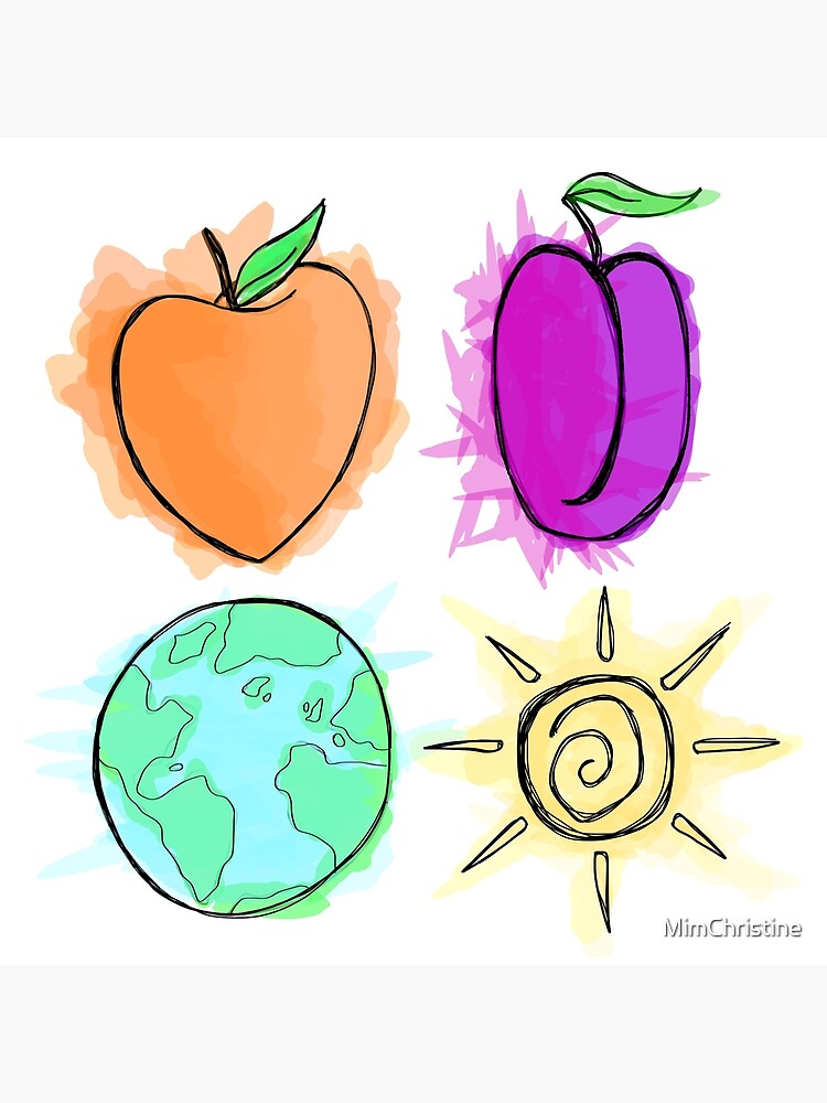 "Peach, Plum, Earth, Sun" Art Print by MimChristine Redbubble