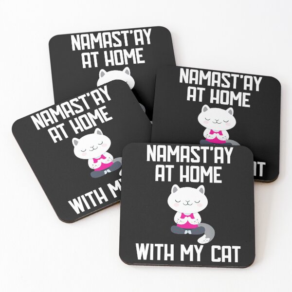Item preview, Namast'ay At Home With My Cat designed and sold by Merch By ika.