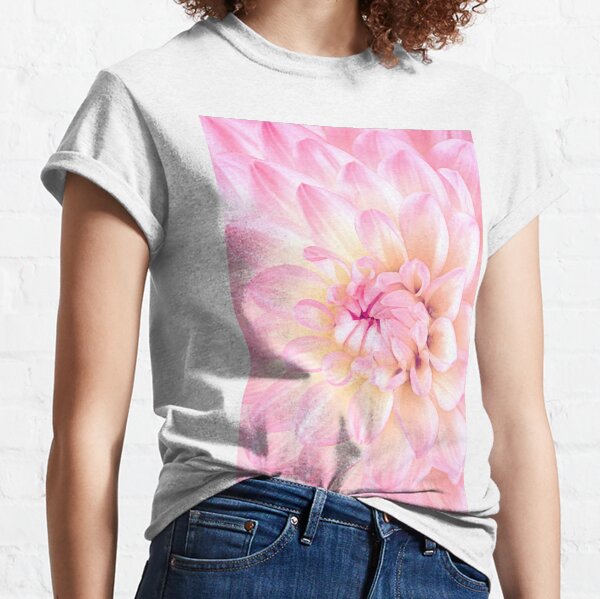 Pink Dahlia Flower Art Classic T-Shirt