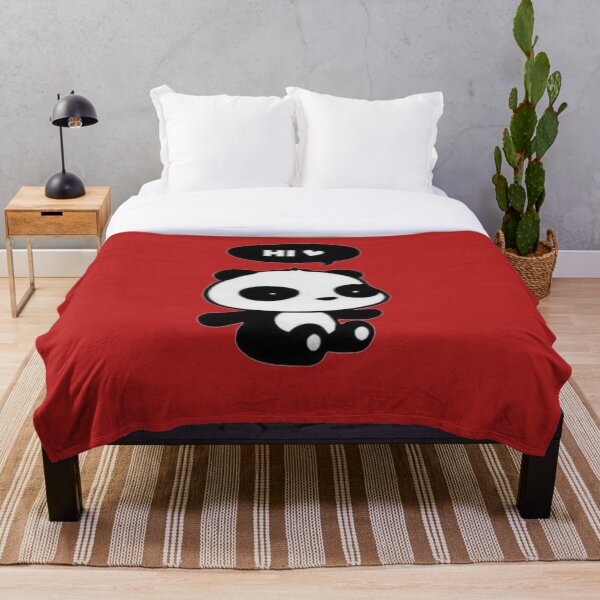 Hi panda Throw Blanket