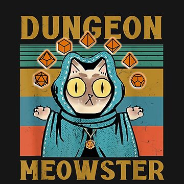 Artwork thumbnail, Dungeon Meowster Funny Nerdy-Gamer Cat-D20 Dice RPG Dungeons and Dragons by LoriMcLaurin