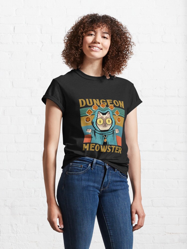 Alternate view of Dungeon Meowster Funny Nerdy-Gamer Cat-D20 Dice RPG Classic T-Shirt