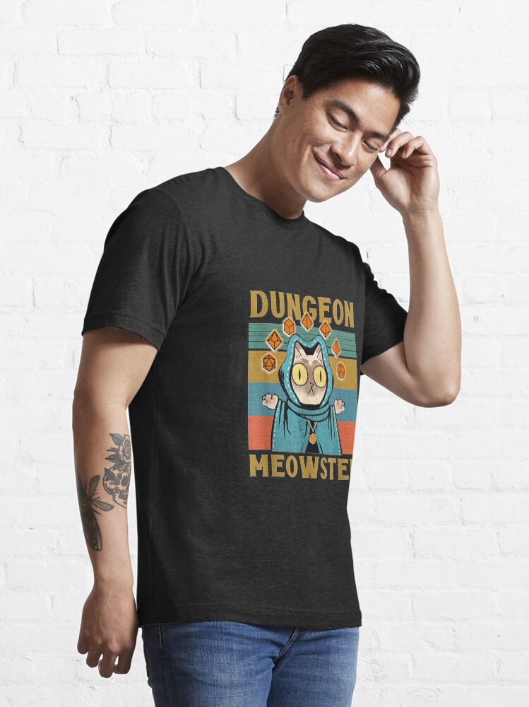 Alternate view of Dungeon Meowster Funny Nerdy-Gamer Cat-D20 Dice RPG Essential T-Shirt