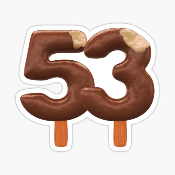 Vista previa del artículo con la obra «53 Helado Cincuenta Y Tres Número 3d Chocolate», diseñado y vendido por HelloFromAja.