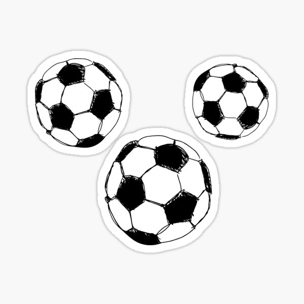 Ilustración simple de tres balones de futbol Pegatina