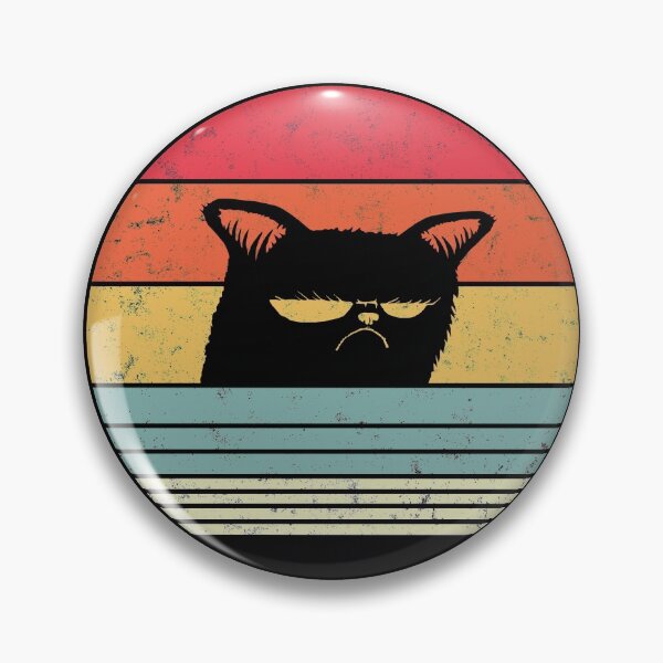 Item preview, grumpy retro cat designed and sold by cat poe.