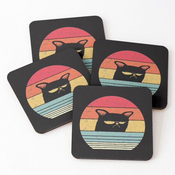 Item preview, grumpy retro cat designed and sold by cat poe.