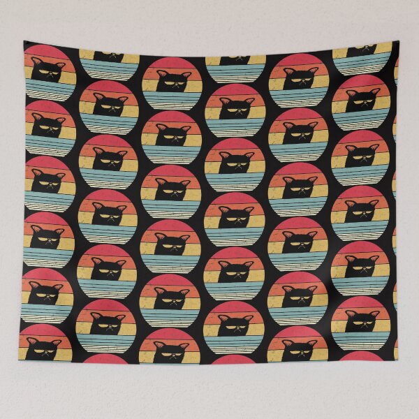 Item preview, grumpy retro cat designed and sold by cat poe.