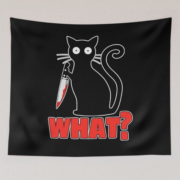 Item preview, What? Cat Knife Pyscho Pet Freaky Gift designed and sold by redshirtz.