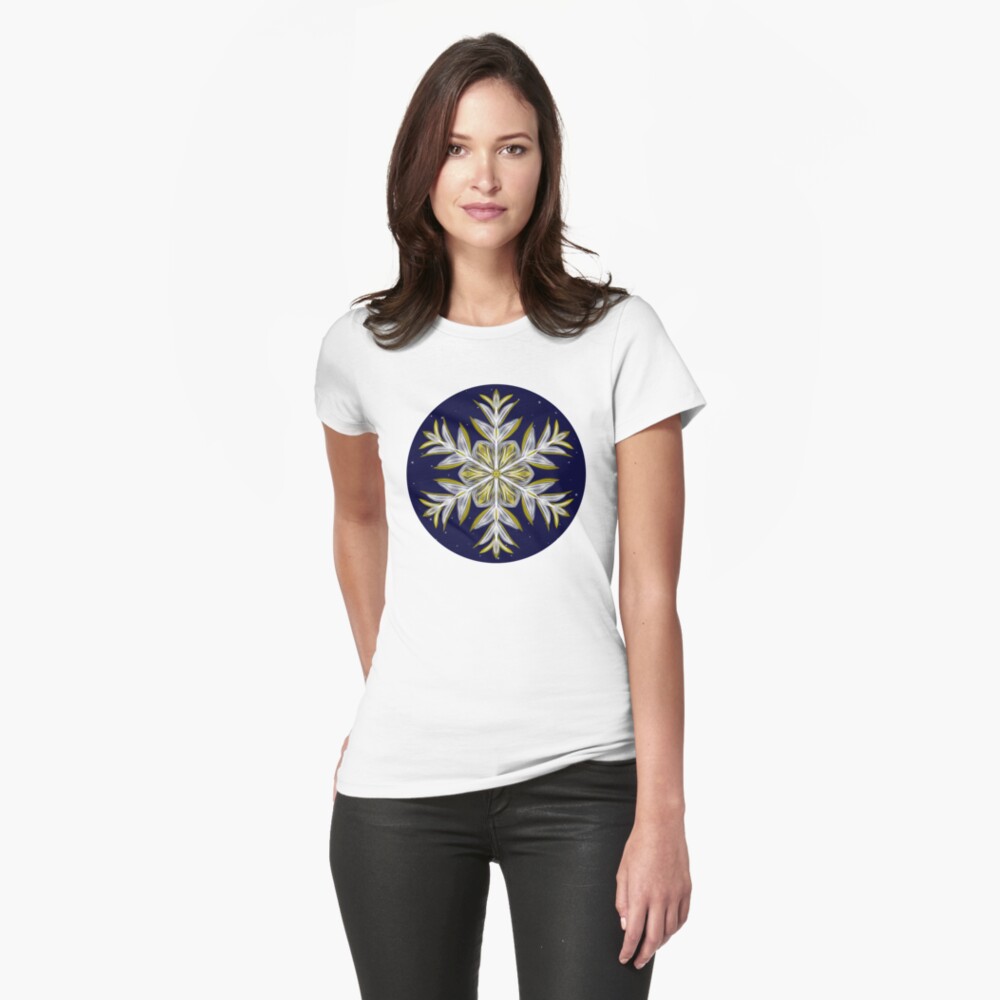 Gilded Space Snowflake Fitted T-Shirt