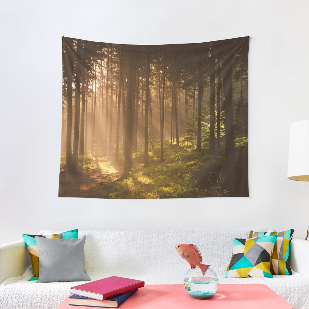 Morning forest Tapestry