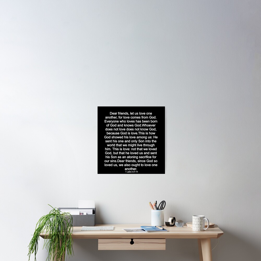 1 John 4 7 11 Bible Verse Poster By Claude10 Redbubble