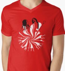 Candy Cane Children (on red) Men's V-Neck T-Shirt
