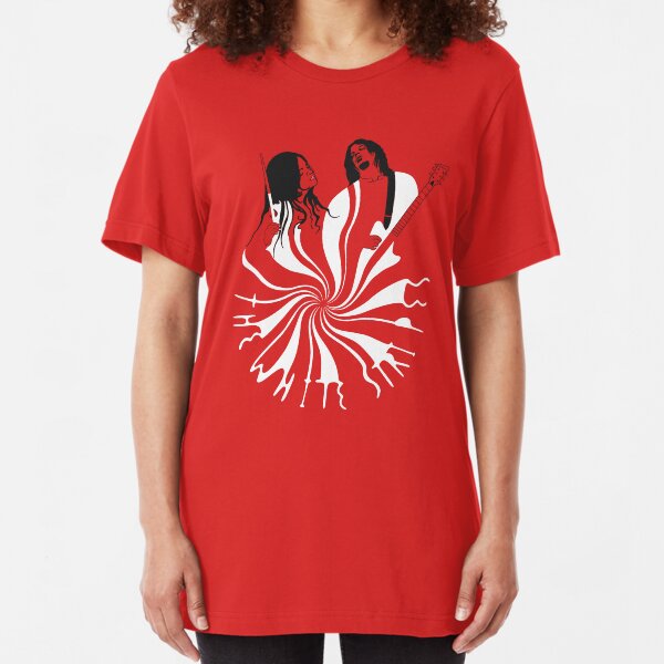 Candy Cane Children (on red) Slim Fit T-Shirt