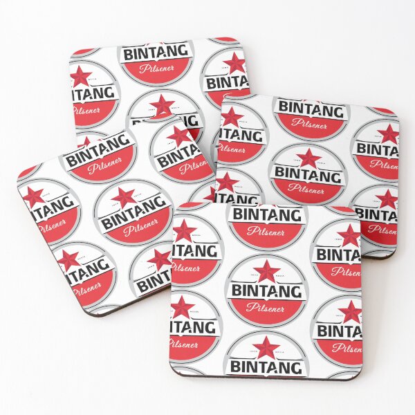 Bintang Pilsener Beer Logo Coasters (Set of 4)