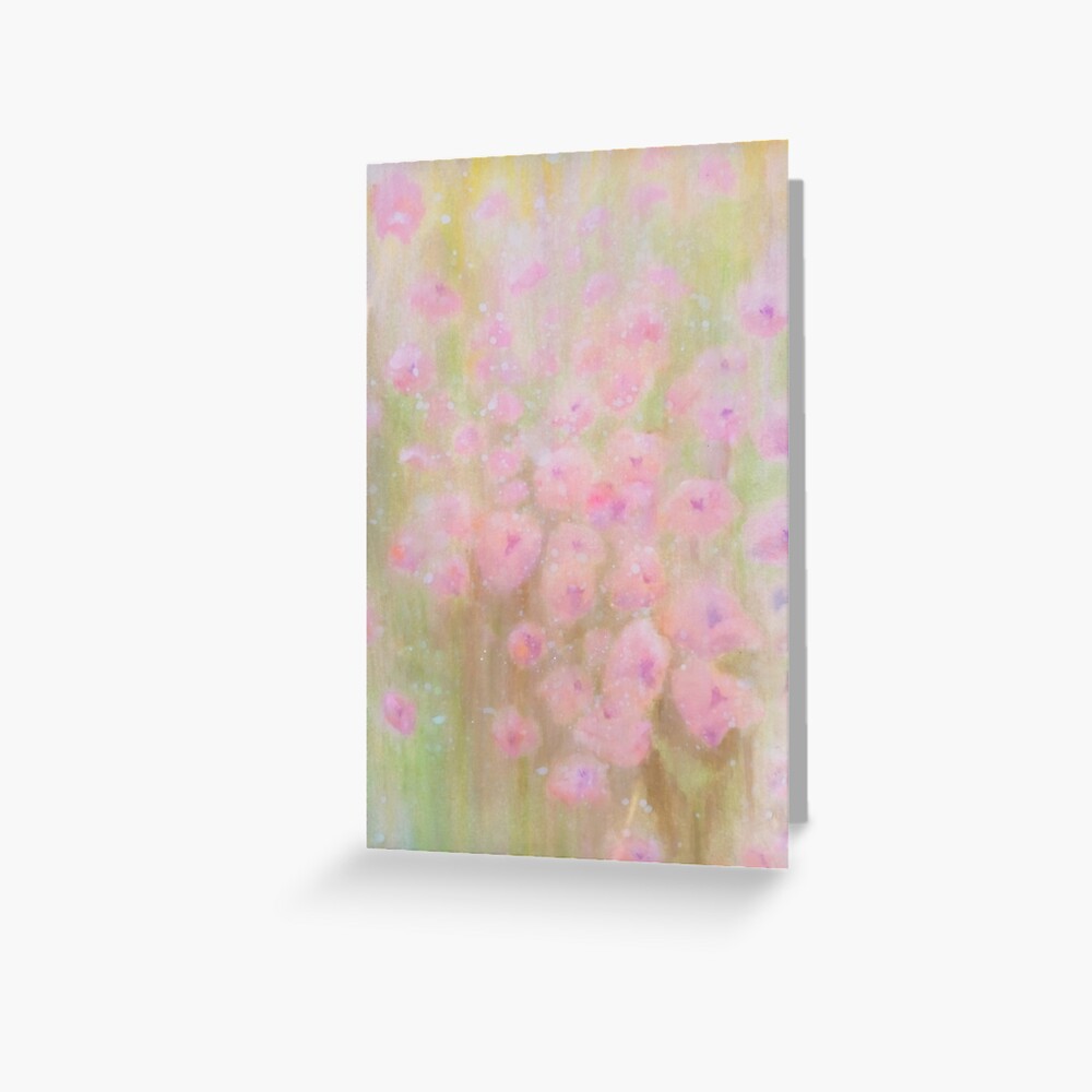 Poppies in Pale Pink (Meadow Collection) watercolour by Penny Bonser Greeting Card
