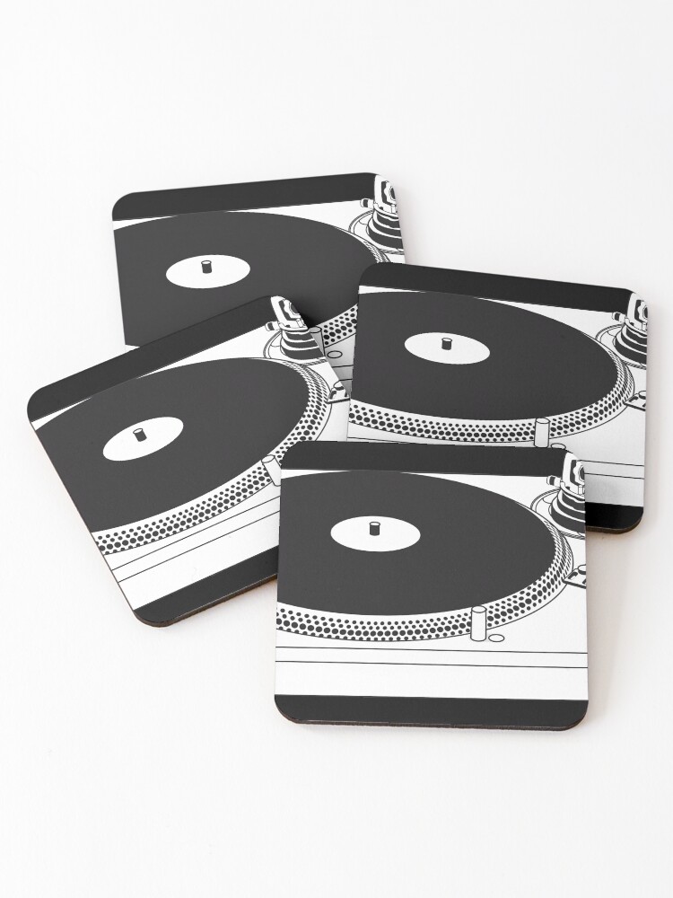 Thumbnail 1 of 5, Coasters (Set of 4), Turntable record player phonograph designed and sold by Teecha.