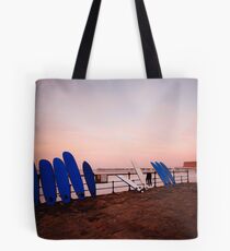Saltburn, surfboards & sunset Tote Bag