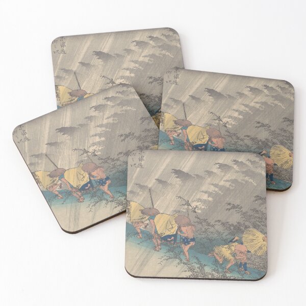Item preview, Sudden Shower at Shōno, from the series Fifty-three Stations of the ... designed and sold by Tizeru.
