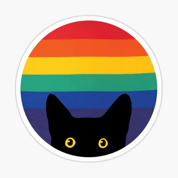 Artikel-Vorschau von Spähende Katze im Regenbogenkreis, designt und verkauft von beardsandcats.