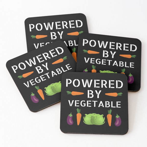 Item preview, A funny vegetable quote for vegetarians. "Powered by vegetable" quote designed and sold by GR-ART.