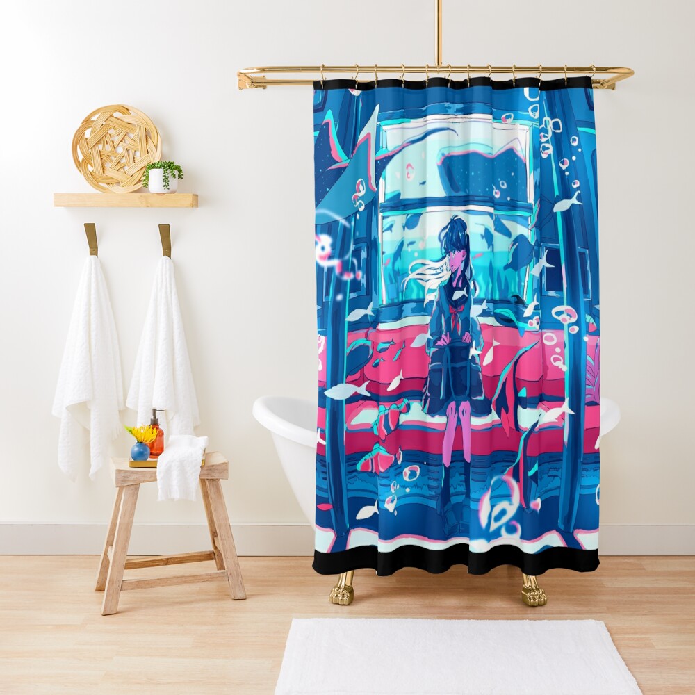 "Anime Underwater Metro" Shower Curtain by PlainMotif | Redbubble