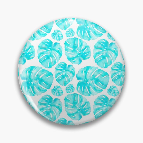 Item preview, Aqua Monstera en blanco designed and sold by Lesley Fitzpatrick.