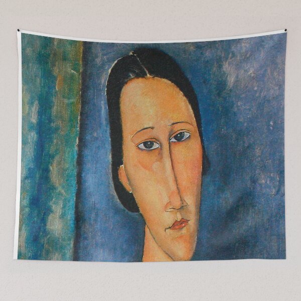 Item preview, Vintage Portrait painting by  Amedeo Modigliani (Italian, Livorno 1884–1920 Paris) designed and sold by Vintage Designs +.