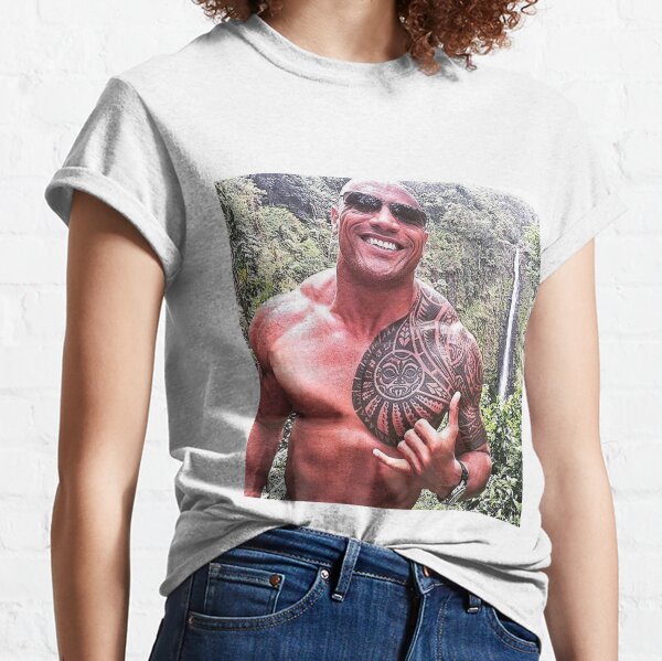 Dwayne The Rock Johnson camiseta masculina, sobrancelha