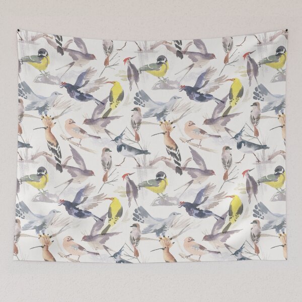 Item preview, Watercolor seamless pattern with different birds. Hand drawn illustration. designed and sold by Dina Konovalova.