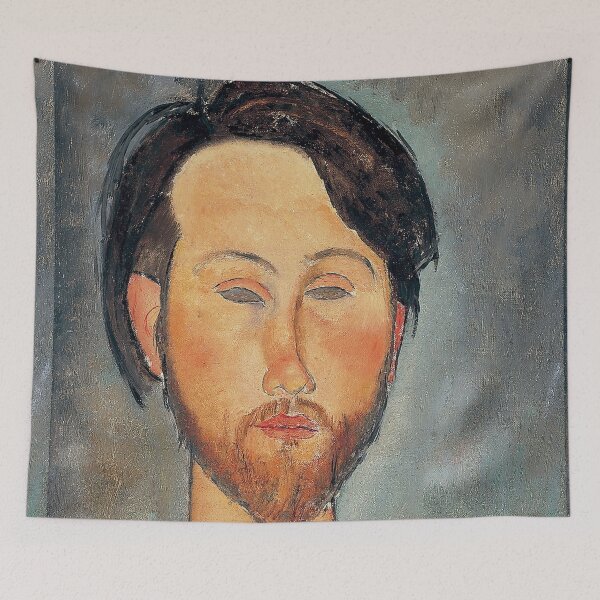 Item preview, Vintage male Portrait painting by  Amedeo Modigliani (Italian, Livorno 1884–1920 Paris) designed and sold by Vintage Designs +.