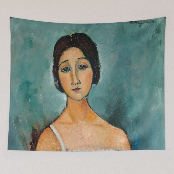 Item preview, Vintage Portrait painting by  Amedeo Modigliani (Italian, Livorno 1884–1920 Paris) designed and sold by Vintage Designs +.