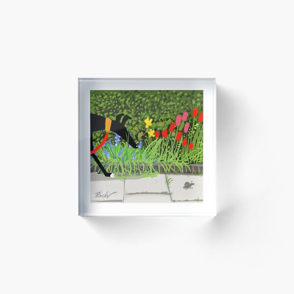 Flower Inspection Hound Acrylic Block