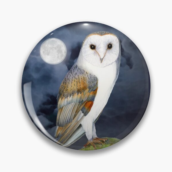 Item preview, Barn Owl in Moonlight Watercolour Painting Artwork designed and sold by Alison Langridge.