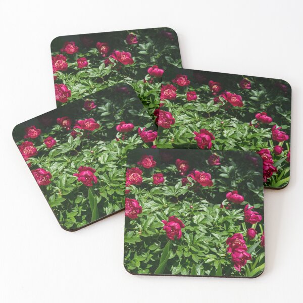 Item preview, Peony Garden - Biophilic Superabundance in Flamboyant Crimson and Emerald Green designed and sold by Georgia Mizuleva.