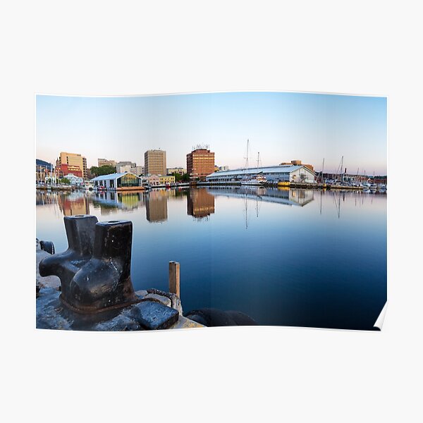 Early Morning at Hobart Wharves, Tasmania Poster