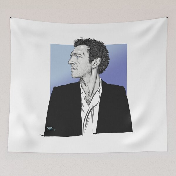 Item preview, Vincent Cassel - An illustration by Paul Cemmick designed and sold by TIGERDAVER.