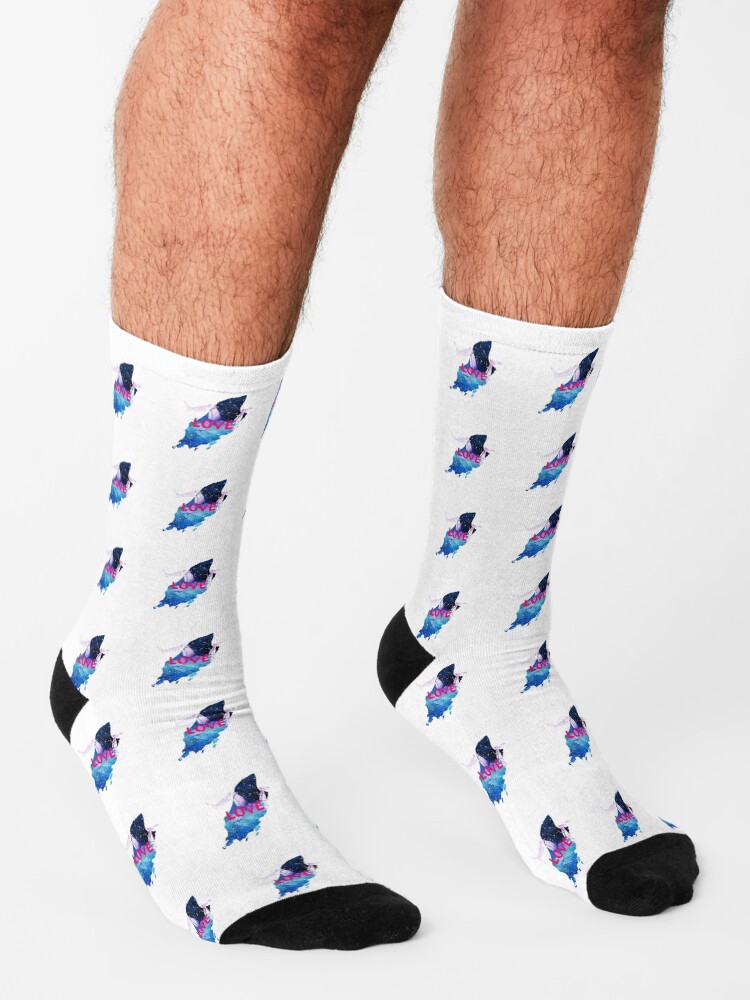 Alternate view of Love the Isle of Man with 3 legs of Man Socks