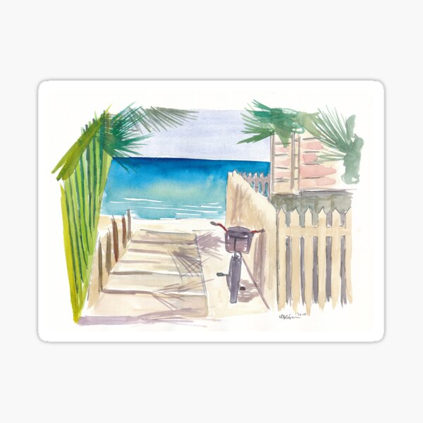 Item preview, A Day At The Beach with Bike designed and sold by artshop77.