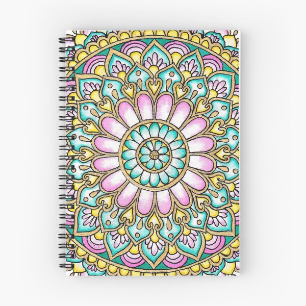 Item preview, Pink Turquoise Gold Floral Mandala  designed and sold by Sunfreestar.