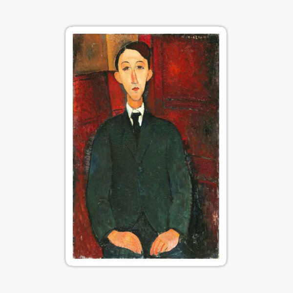 Vintage Portrait painting by Amedeo Modigliani (Italian, Livorno 1884–1920 Paris) Sticker
