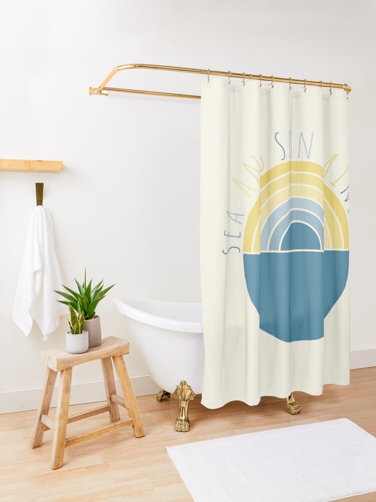 Alternate view of Sea and Sun Rainbow Shower Curtain