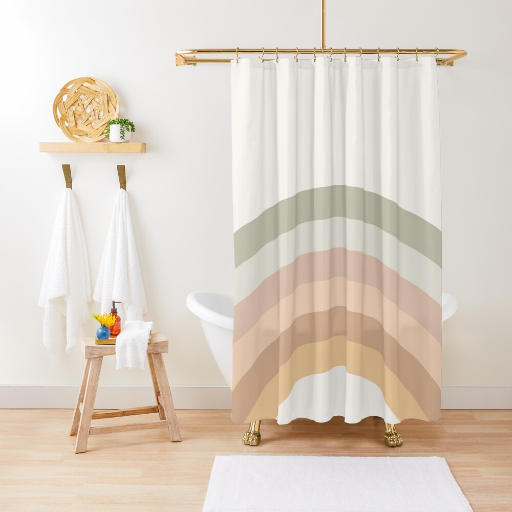 Disover Rainbow Neutral Colors Art Shower Curtain