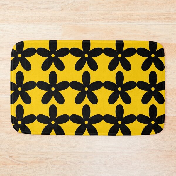 Item preview, Yellow & Black Flower Pattern | 60s Retro designed and sold by NobodysHero.