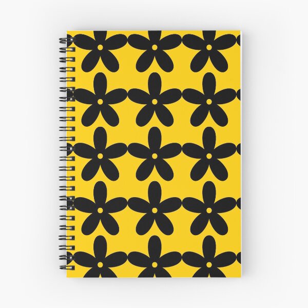 Item preview, Yellow & Black Flower Pattern | 60s Retro designed and sold by NobodysHero.