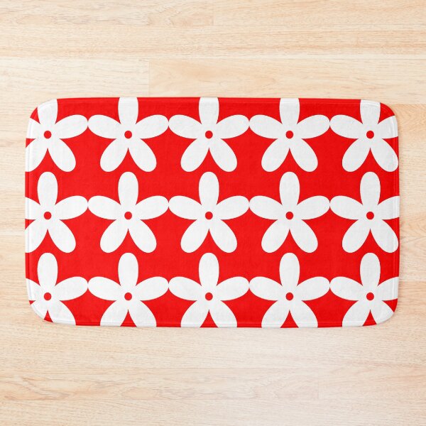 Item preview, Red & White Flower Pattern | Retro designed and sold by NobodysHero.