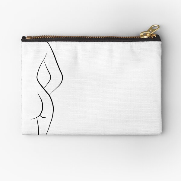 Woman Body Silhouette Line Drawing - Hello Helena Zipper Pouch